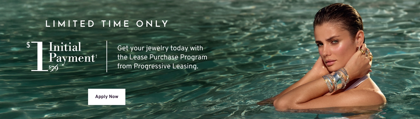 $1 initial payment for a limited time | Get your jewelry today with the lease purchase program from progressive leasing